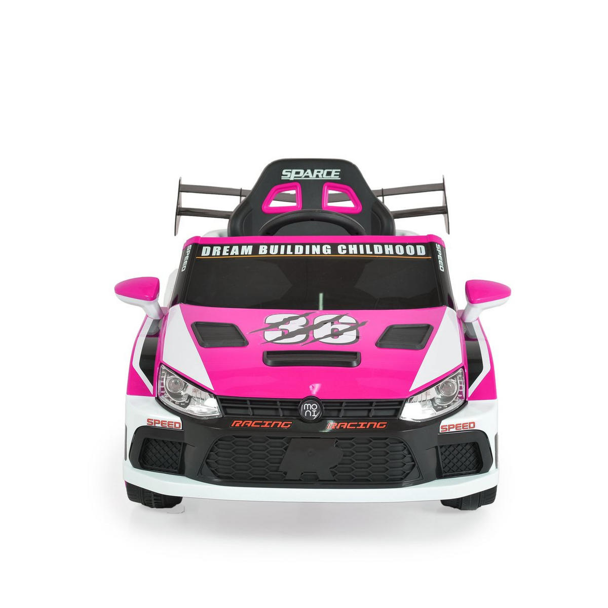 ELEKTROAUTO Drift pink Fernbedienung 4 Motoren, Drift-Funktion, MP3, Gurt - Pink, Kunststoff (114/54/29cm) - Moni