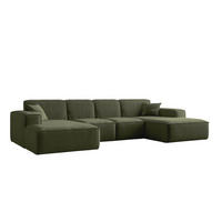 ECKSOFA U-Form Siena mit Stoff Maloy Grün - Grün, Holz (344/165cm) - Kaiser Möbel