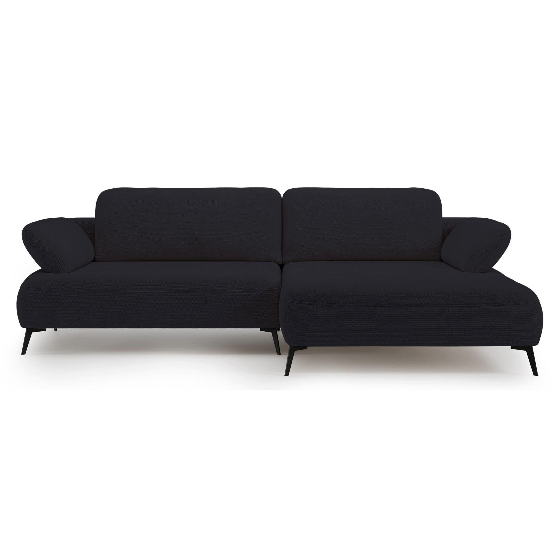 ECKSOFA Avolla Anthrazit rechts - Schwarz, Textil/Metall (186/284cm) - Selsey