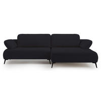 ECKSOFA Avolla Anthrazit rechts - Schwarz, Textil/Metall (186/284cm) - Selsey