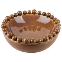 DEKOSCHALE Yarine brozne 20/20/8 cm Keramik - Braun, Kunststoff (8cm) - Mondex