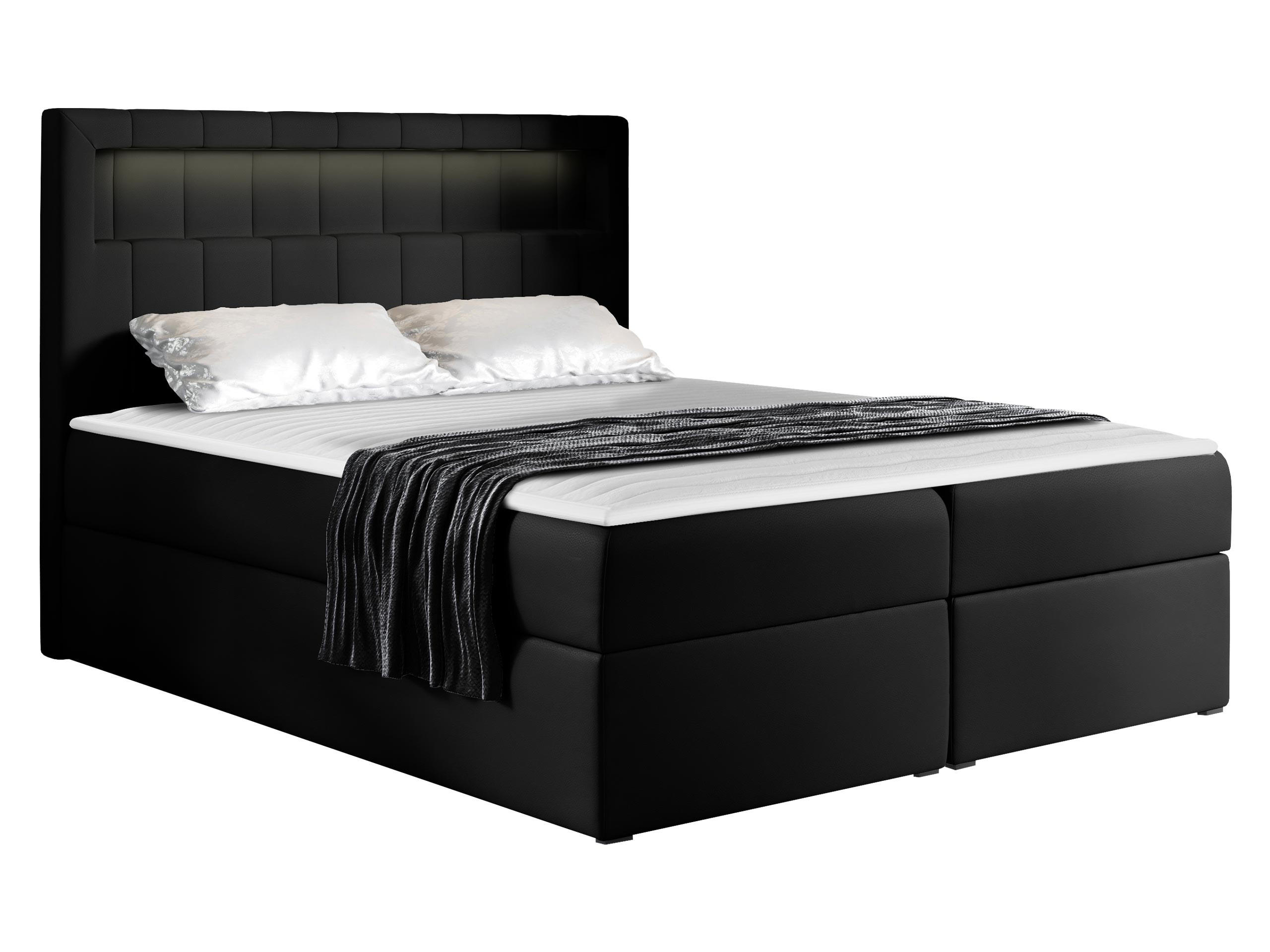 BOXBETT Aspen - Schwarz, Holz/Textil (140/200cm) - MIRJAN24