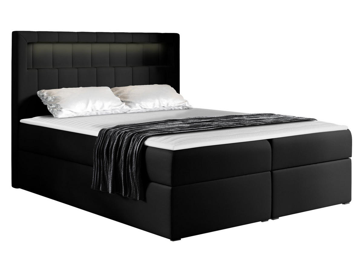 BOXBETT Aspen - Schwarz, Holz/Textil (160/200cm) - MIRJAN24