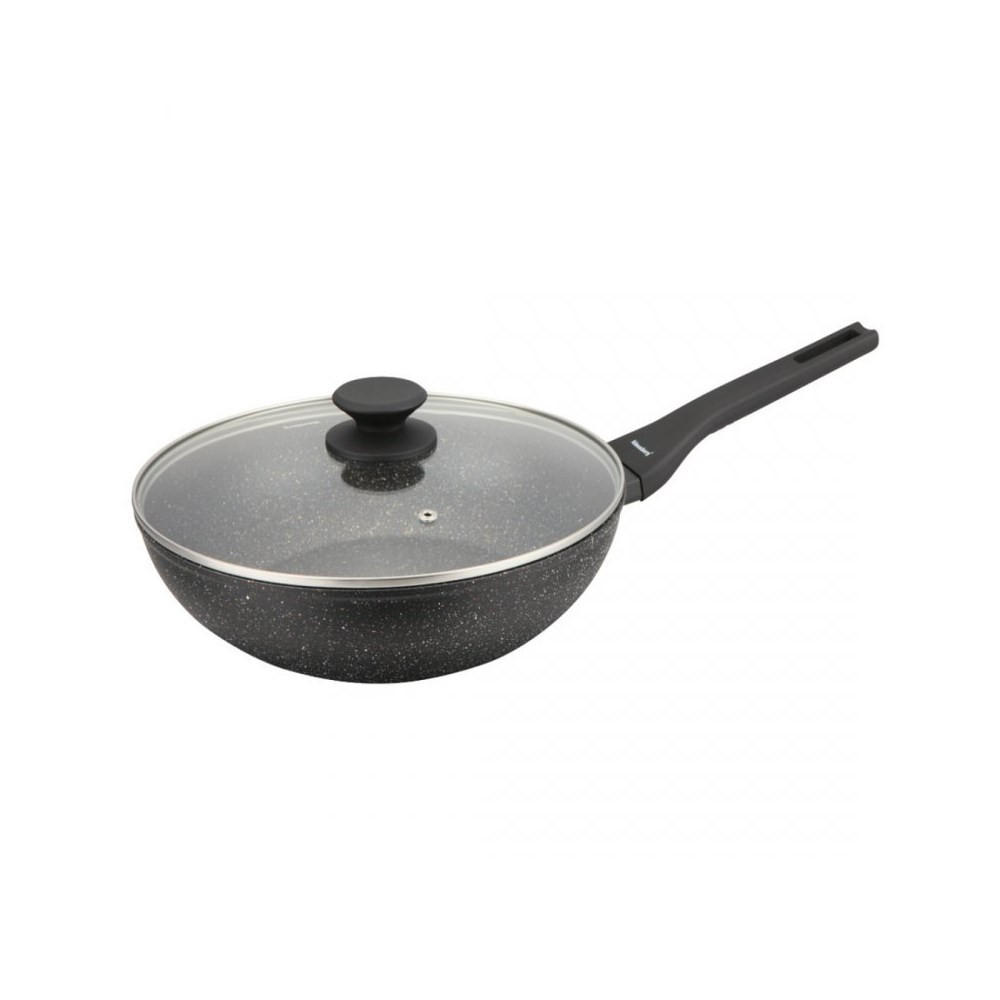 WOK Graphit 28/28/8 cm 64478 - Graphitfarben, Metall (28cm) - Klausberg 