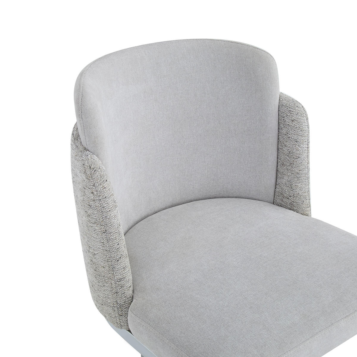 STUHL-SET DE-35869 4 Stück mit Silberbeinen Hellgrau - Grau, Metall (53.5/86/61.5cm) - ComfortXL