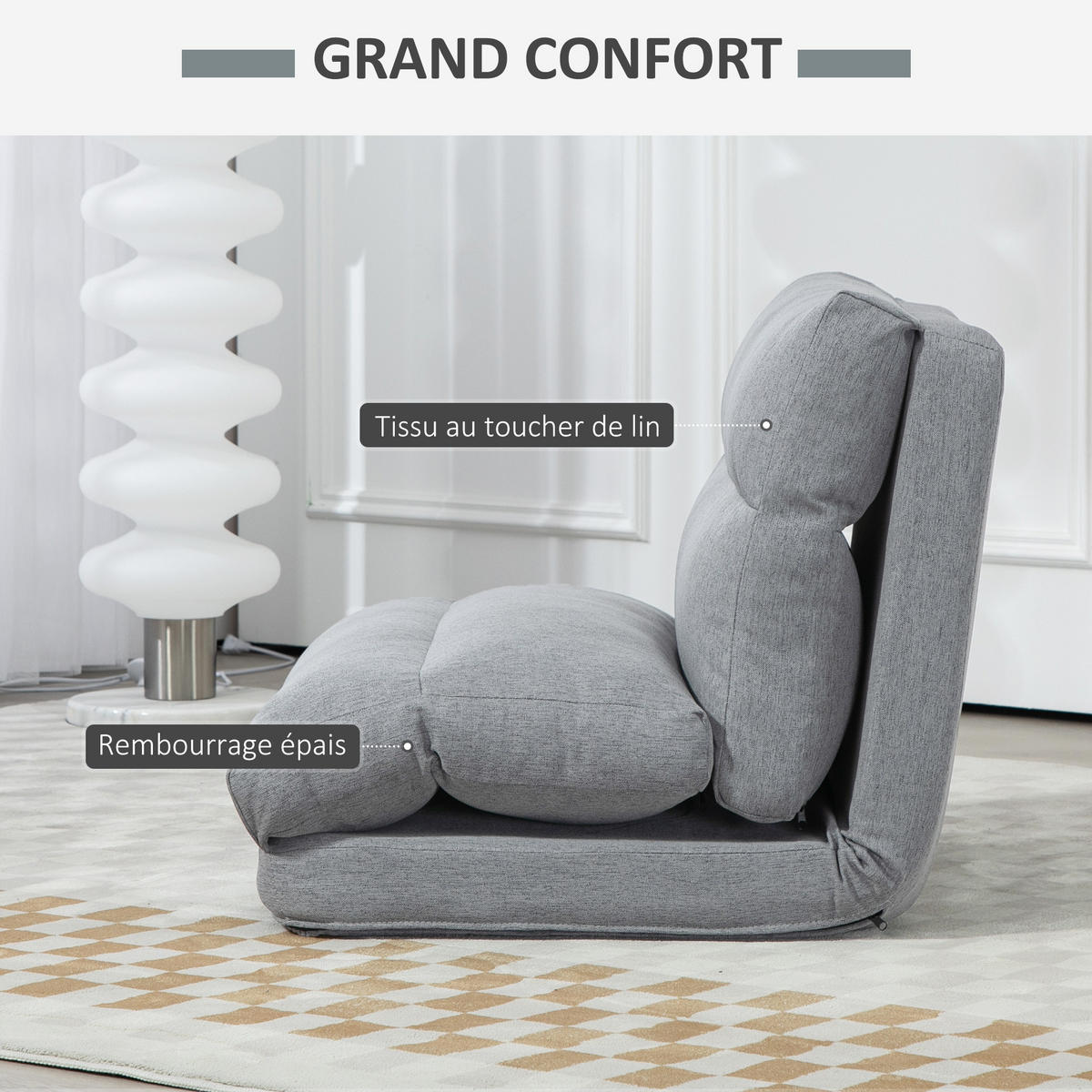 SCHLAFSESSEL DE-13404 90-180° verstellbar & Liegefunktion Grau - Grau, Textil (72/56/70cm) - ComfortXL