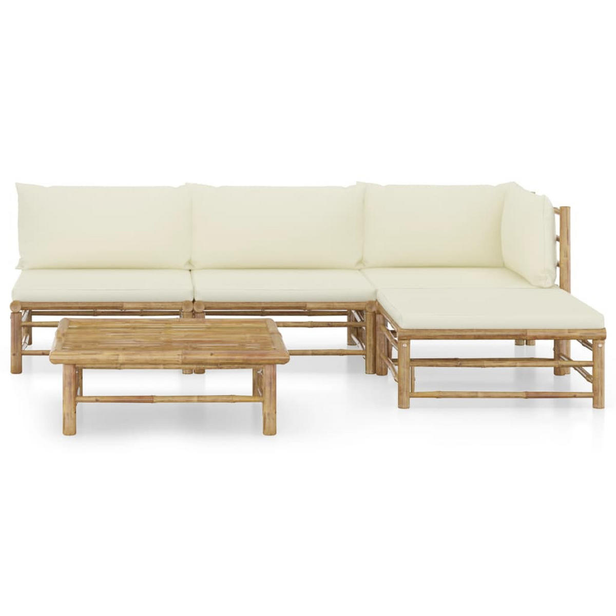 GARTENSET Renner 5-teilig - Weiß, Naturmaterialien - Nettlife