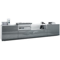LOWBOARD Mogan Fronten in Grau Hochglanz - Grau, Holzwerkstoff (181/39/35cm) - Vladon