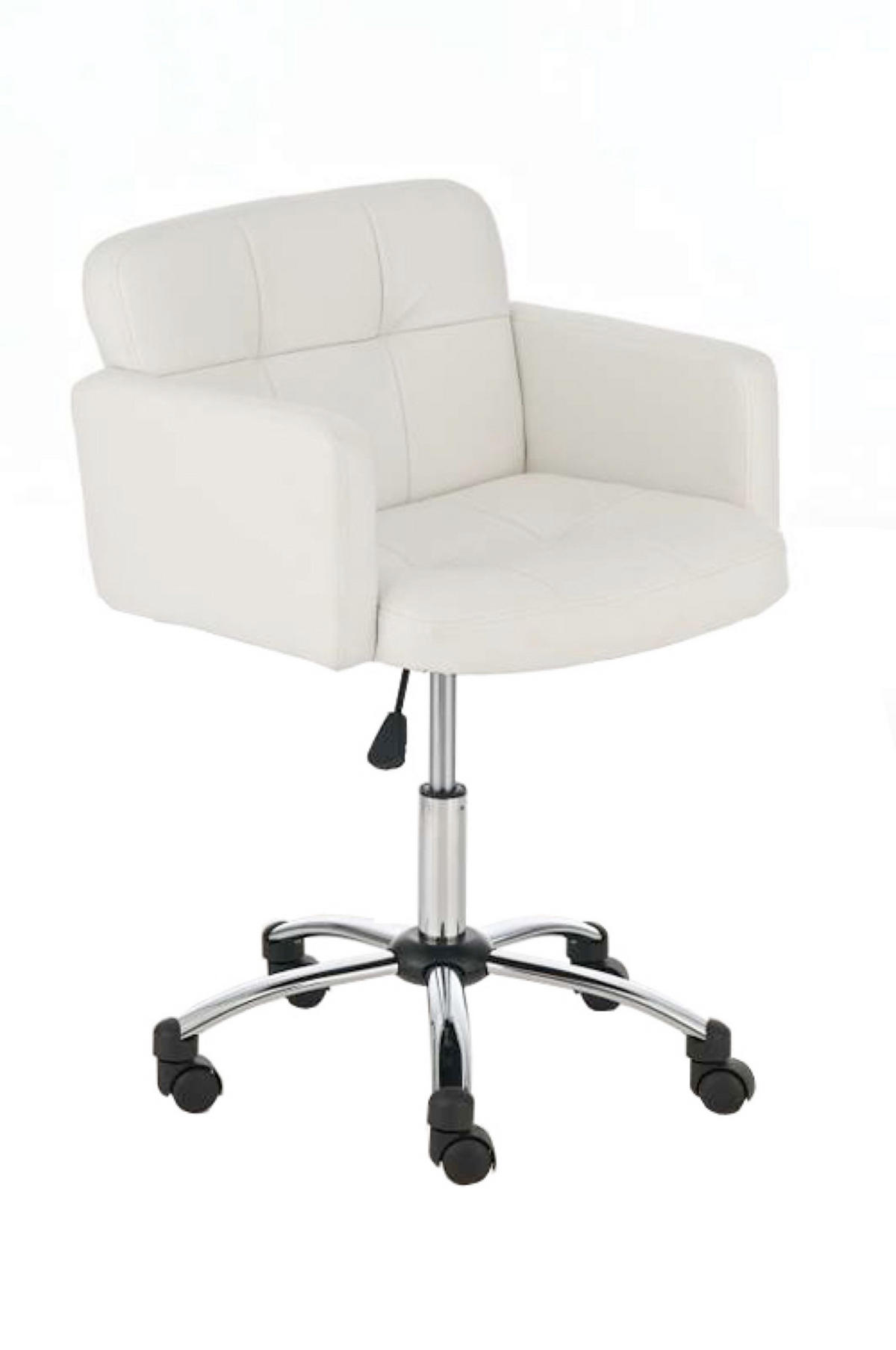 ARBEITSHOCKER Lausanne Kunstleder weiß - Weiß, Metall (60/89/52cm) - TPFLiving