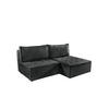 ECKSOFA Schlafsofa Amalia In Raven - Anthrazit, Holzwerkstoff/Textil (200/140cm) - Fun Möbel