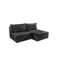ECKSOFA Schlafsofa Amalia In Raven - Anthrazit, Holzwerkstoff/Textil (200/140cm) - Fun Möbel