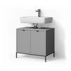 WASCHTISCHUNTERSCHRANK ATERNO Grau 70 x 63 cm mit Türen - Grau, Holzwerkstoff (70/63/45.1cm) - Livinity®