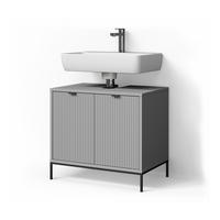 WASCHTISCHUNTERSCHRANK ATERNO Grau 70 x 63 cm mit Türen - Grau, Holzwerkstoff (70/63/45.1cm) - Livinity®