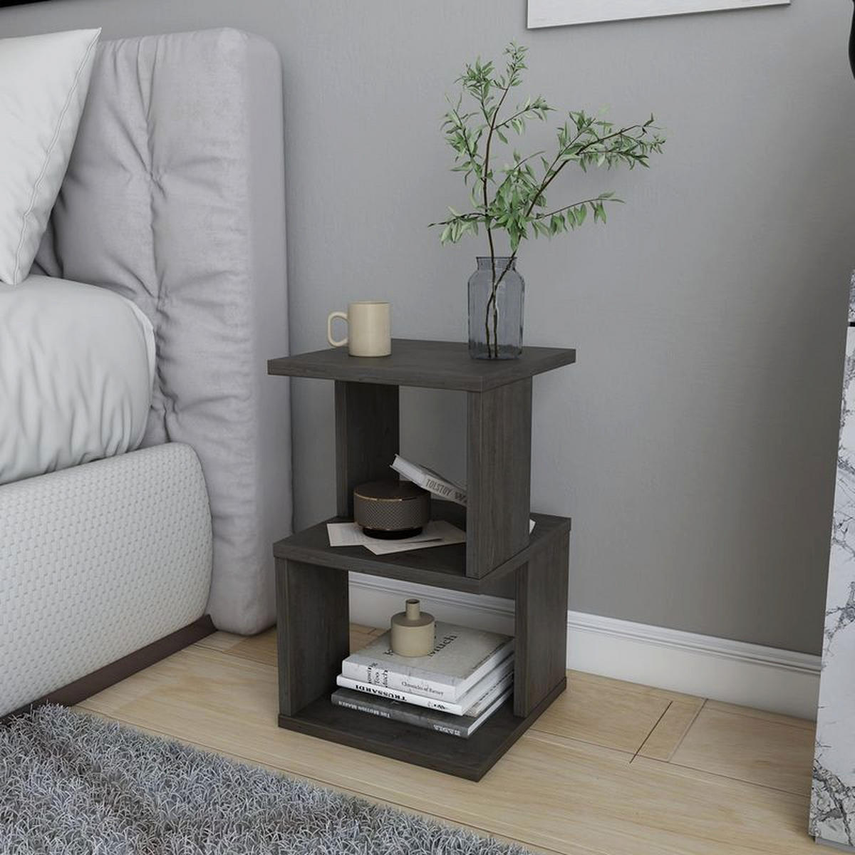 NACHTTISCH Carter Wenge - Dunkelbraun, Holzwerkstoff (29.5/49/29.5cm) - Decorotika