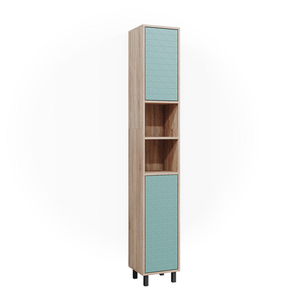 BADSCHRANK Agasta Mintgrün 30 x 190.3 cm - Mintgrün, Holzwerkstoff (30/190.3/28cm) - Vicco