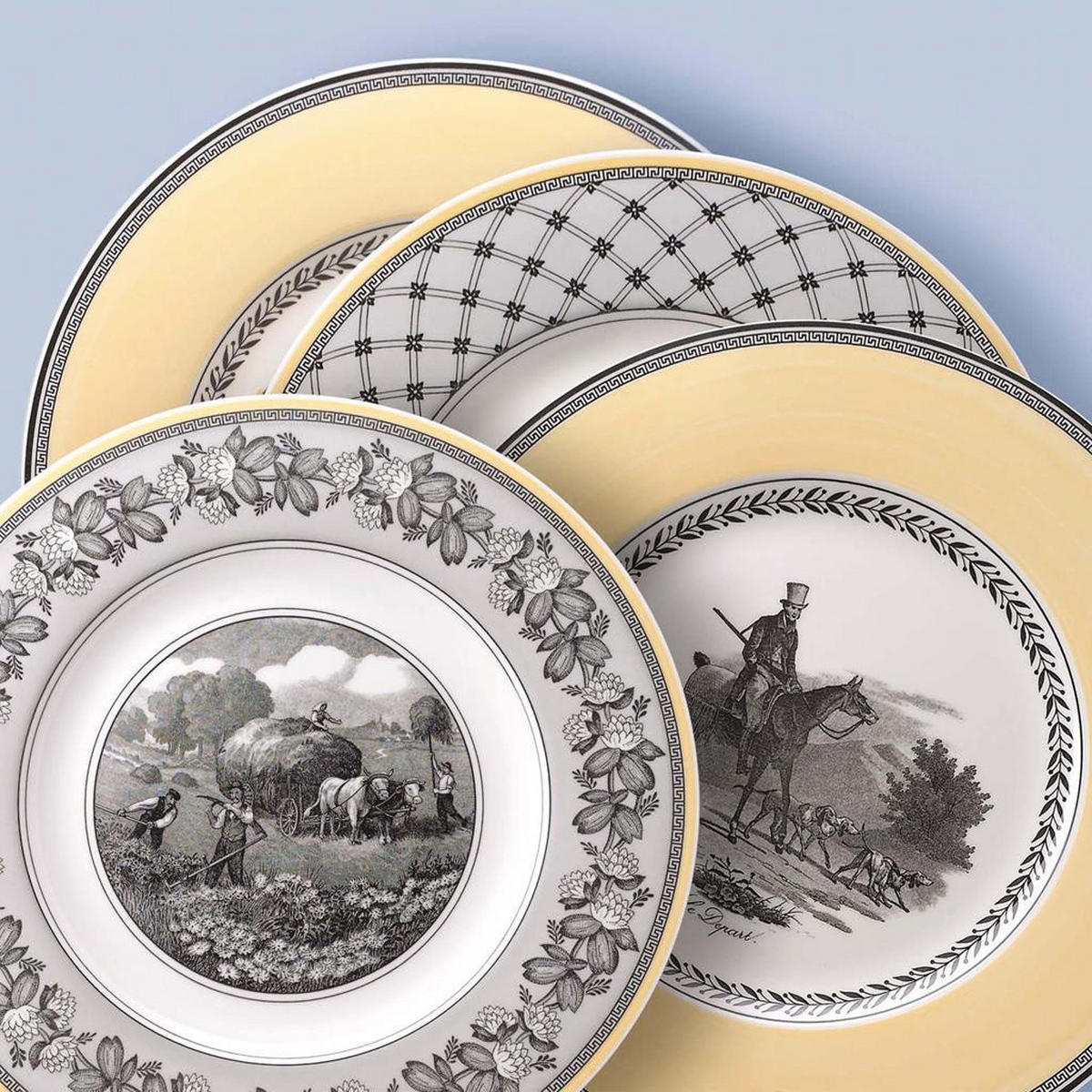 SPEISETELLER Audun Fleur weiß-grau-gelb ø 27,1 cm - Gelb/Weiß, Keramik (27.1cm) - Villeroy & Boch