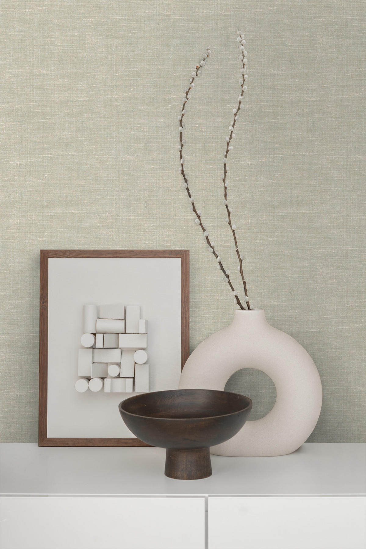 TAPETE Leinen-Optik 53 cm x 10.05 m - Beige, Papier (53/1000cm) - Origin Wallcoverings