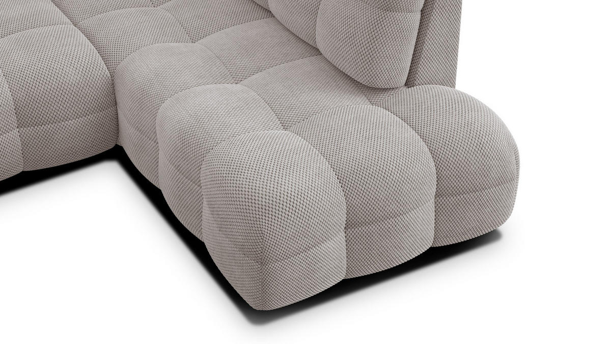 ECKSOFA MELLOW 5-Sitzer, beige - Beige/Schwarz, Holz/Textil (283/191cm) - Courtois Laville