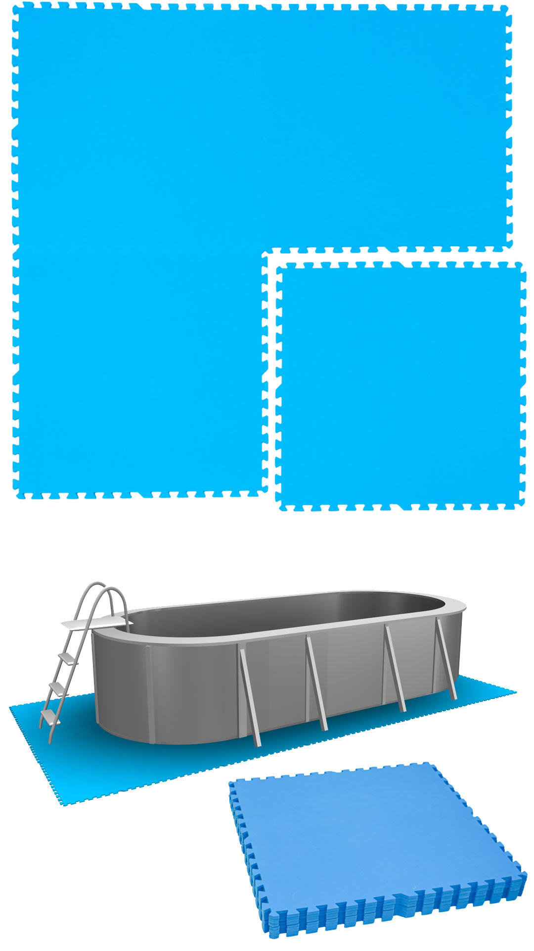 POOLMATTEN 5,1m² 8 EVA Matten 81 cm Blau - Blau, Kunststoff (81/81cm) - eyepower