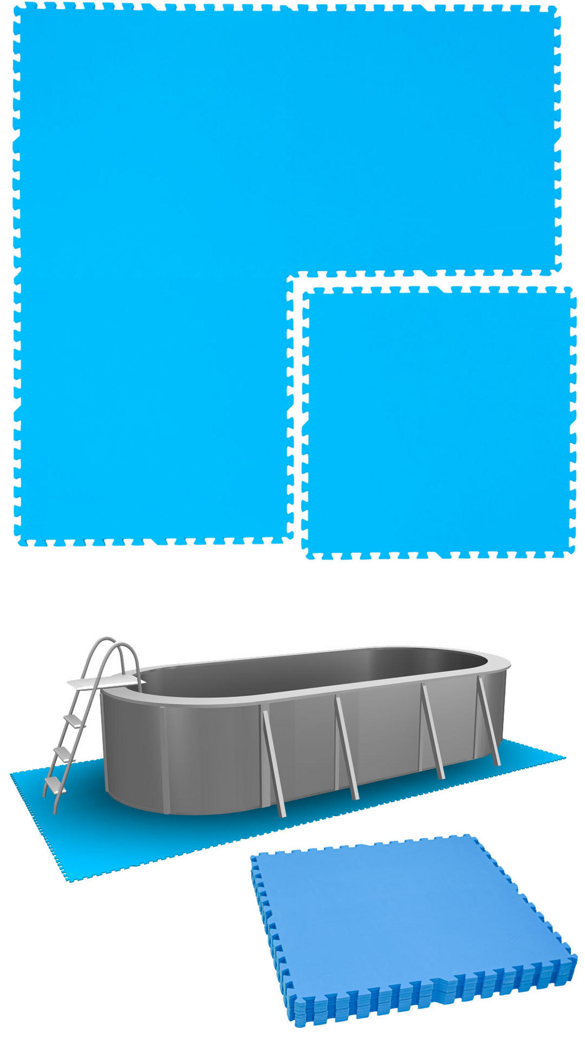 POOLMATTEN 5,1m² 8 EVA Matten 81 cm Blau - Blau, Kunststoff (81/81cm) - eyepower