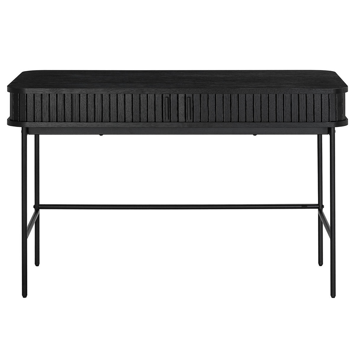 SCHREIBTISCH - MDF / Eisen - Eiche - Eichefarben/Schwarz, Holzwerkstoff/Metall (60/120/76cm) - home24