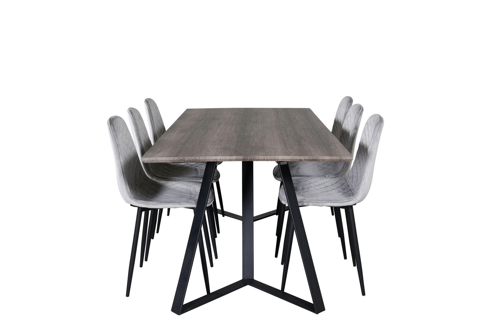 TISCHGRUPPE Grau - Grau, Holzwerkstoff (90/75/180cm) - ebuy24