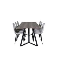 TISCHGRUPPE Grau - Grau, Holzwerkstoff (90/75/180cm) - ebuy24