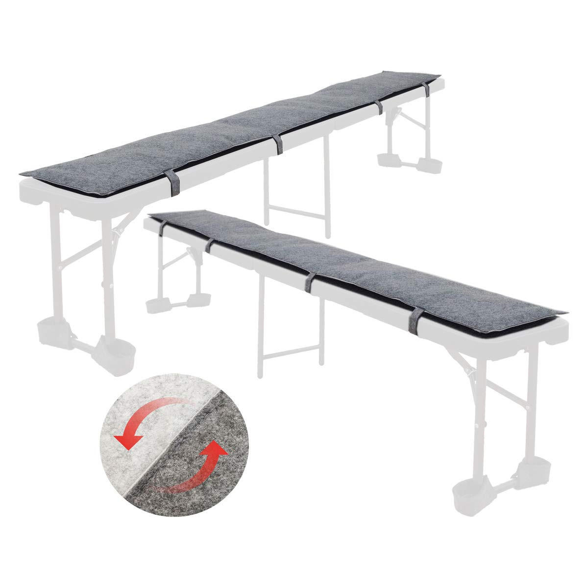 BIERBANKAUFLAGE Filz, Anthrazit, 180/28/2 cm - Grau, Kunststoff (28/2/180cm) - Dunedesign