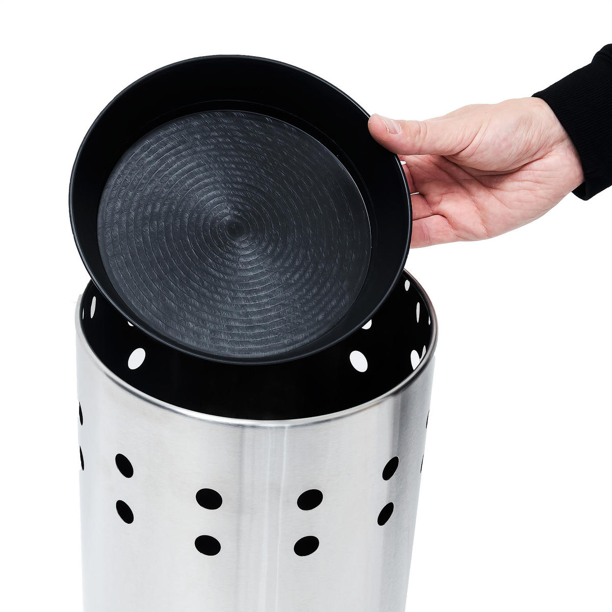 SCHIRMSTÄNDER - Silberfarben, Kunststoff/Metall (22.5/49.5/22.5cm) - Relaxdays