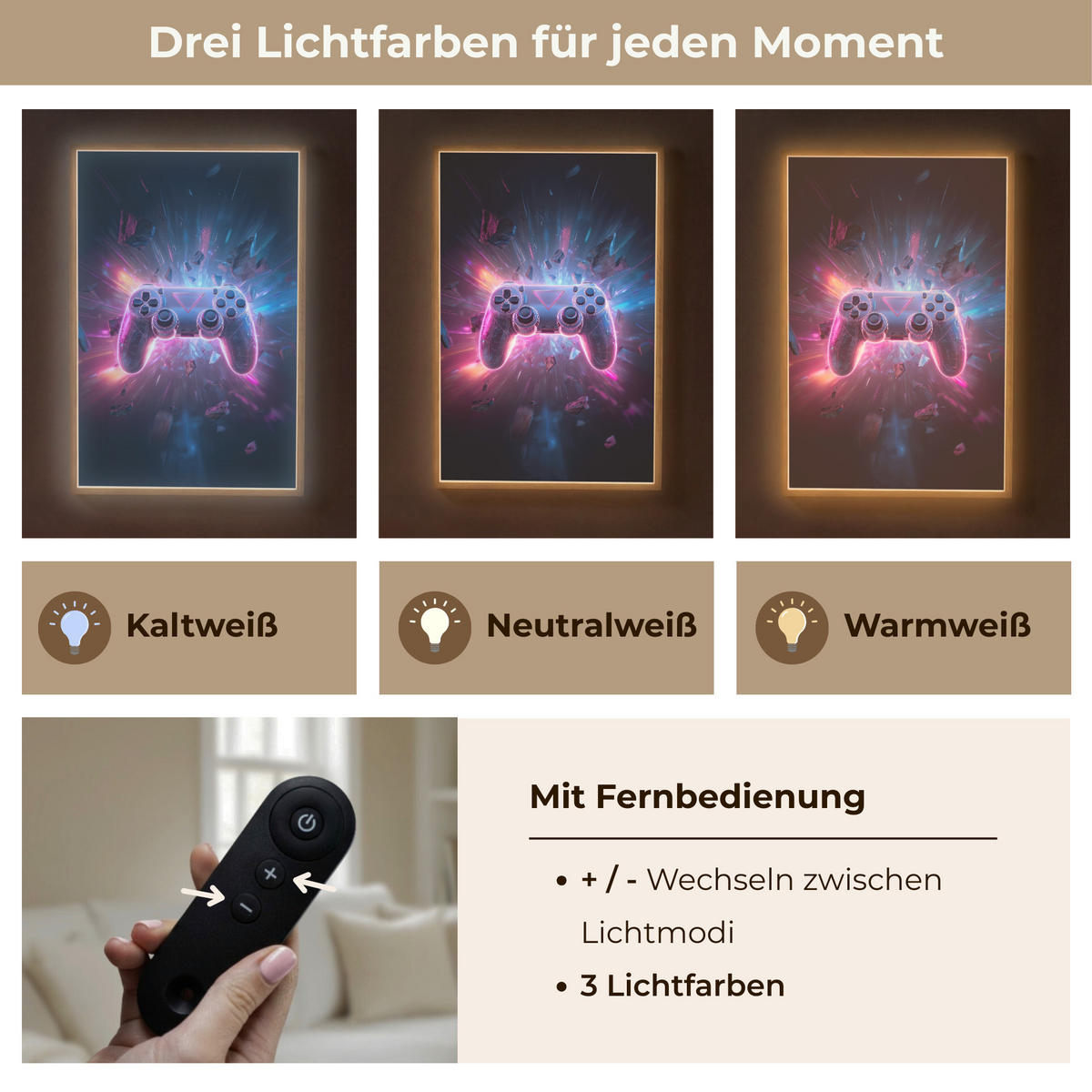 NÁSTĚNNÁ LAMPA S AKUMULÁTOREM Controller - Neon - Explosion - Abstraktní 70x100 cm - fialová, kompozitní dřevo (70/100/8cm)