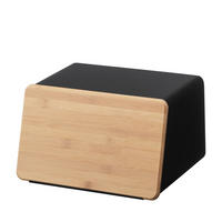 BROTKASTEN Tower schwarz 31/18/24 cm - Schwarz, Metall (24/18/31cm) - Yamazaki