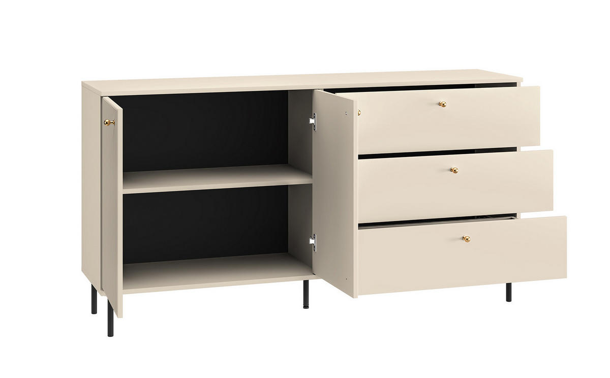 SIDEBOARD Sophie kaschmir matt 160 / 40 / 85cm - Kaschmir/Beige, Holz/Holzwerkstoff (160/85/40cm) - Feldmann-Wohnen