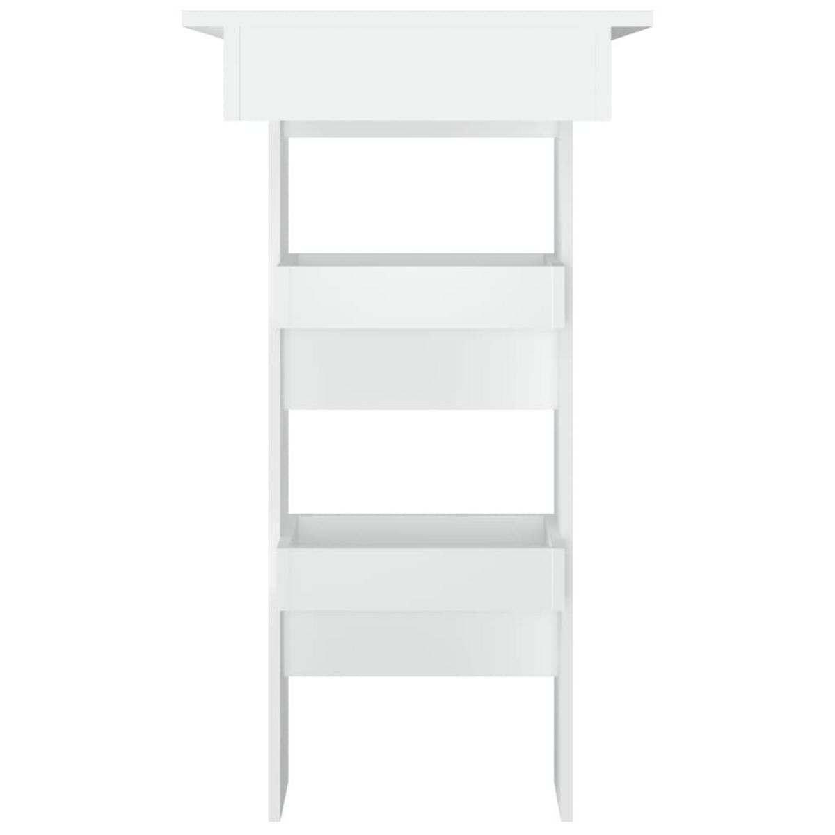 WAND-BARTISCH Moderner 102/45/103,5 cm aus Holzwerkstoff Weiß mit 2 Staufächern - Weiß, Holz (45/102/103.5cm) - vidaXL