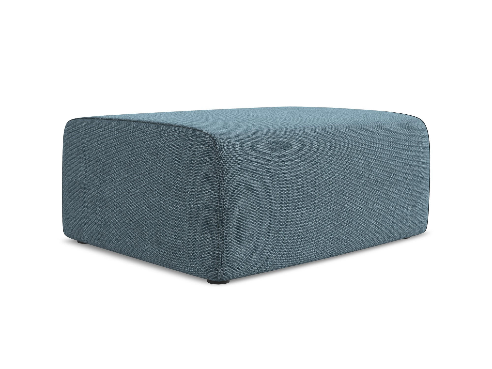 POUF Strukturstoff Stoff Blau - Blau/Schwarz, Kunststoff/Textil (90/80/60cm) - Makamii