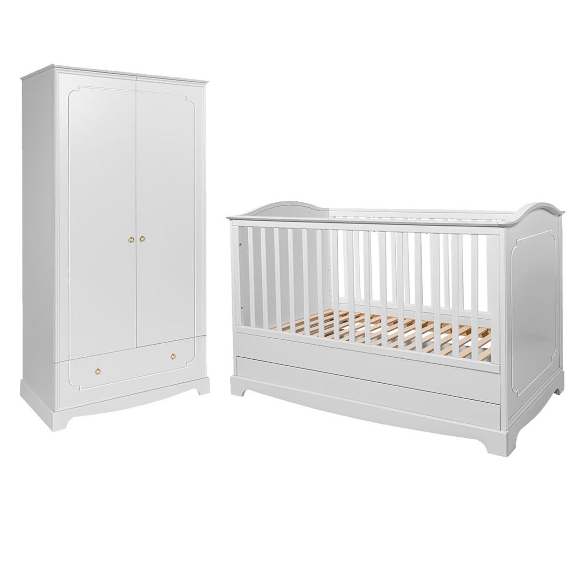 POKOJ PRO MIMINKO 2DÍLNÝ Royal Bílá - bílá, kompozitní dřevo (78/97/149cm) - Petits-meubles