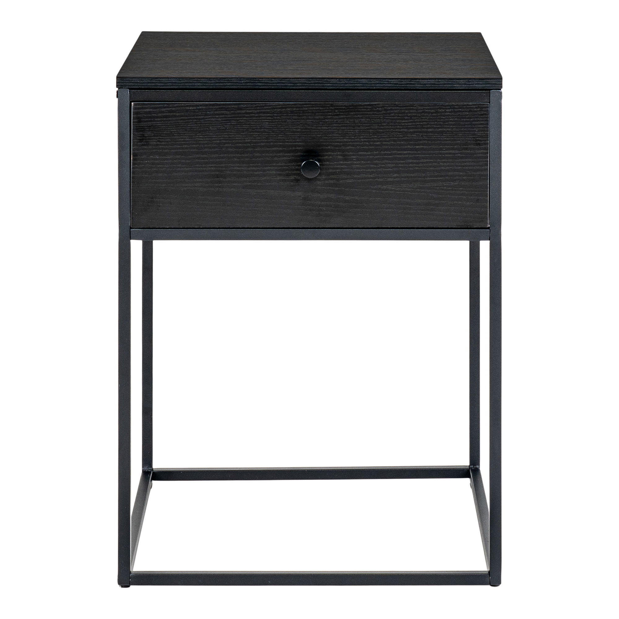 BEISTELLTISCH Vita Stahl, MDF Schwarz - Schwarz, Holzwerkstoff (40/40/55cm) - tinkaro