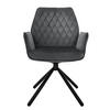 DREHSTUHL Samt Anthrazit 2er Set - Anthrazit, Metall (63/90/57cm) - ML-DESIGN