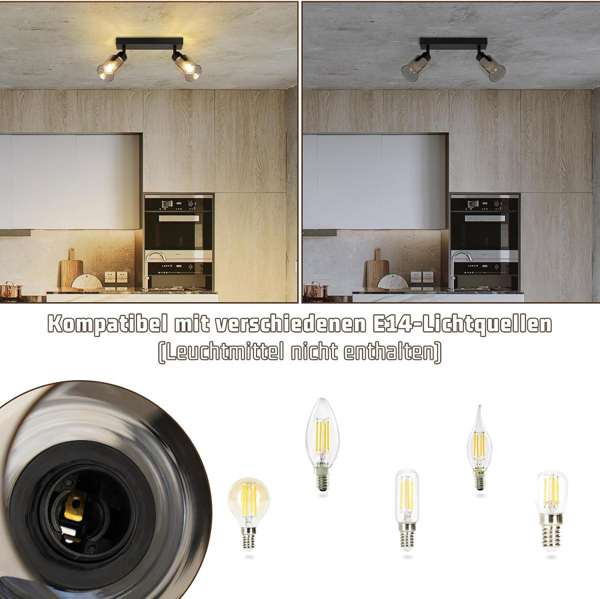 DECKENSTRAHLER Leuchthard 19/15/26 cm - Schwarz, Metall (26/19/15cm) - ZMH
