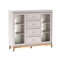 KOMMODE Windsor W-07 mit Weißer LED-Beleuchtung - Kaschmir/Eichefarben, Holz/Holzwerkstoff (142/126/41cm) - MIRJAN24