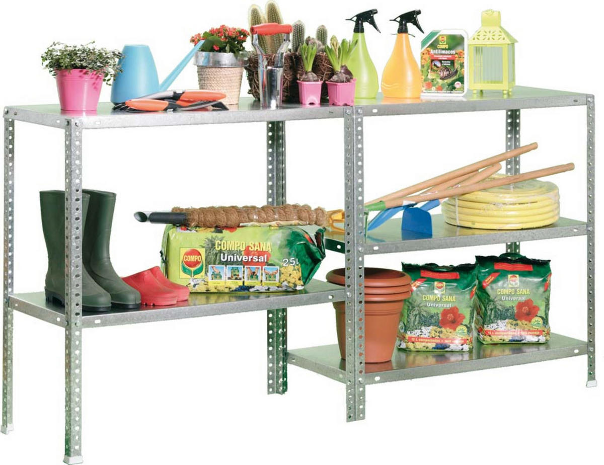 SCHRAUBREGAL PANDA TALL | HxBxT 200x110x40cm | 5 Fachböden | Fachlast 90kg | Verzinkt - Silberfarben, Metall (110/200/40cm) - PROREGAL