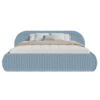 POLSTERBETT Shels Low Blau 140x200 cm - Blau/Schwarz, Kunststoff/Textil (140/200cm) - Selsey