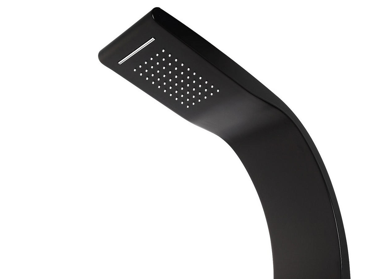 MASSAGE Duschsäule - 20 x 132 cm - Schwarz - KOURBEA - Schwarz, Kunststoff (20/132/50cm) - Vente-Unique