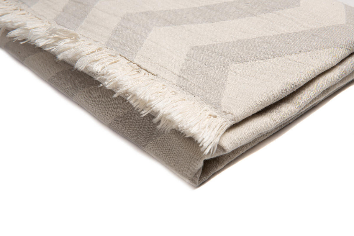 HAMAMTUCH Zickzack 100x180 Grau - Grau, Textil (180/100cm) - Villa Möbel