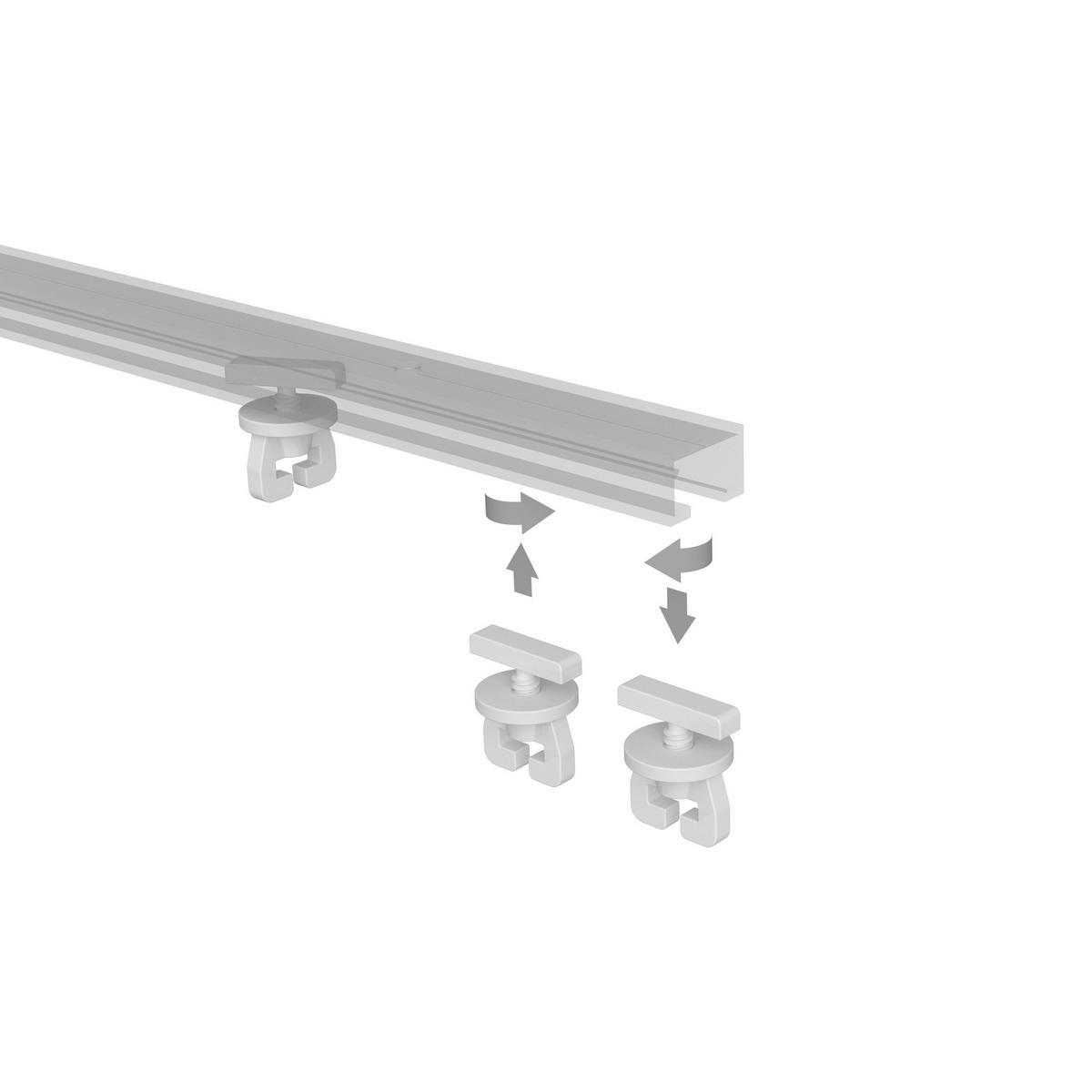 FESTSTELLER UNIVERSAL für Innenläufe / Gardinenschienen, Packung 2 Stück - Weiß, Kunststoff (1.7/1.6/1.4cm) - INTERDECO