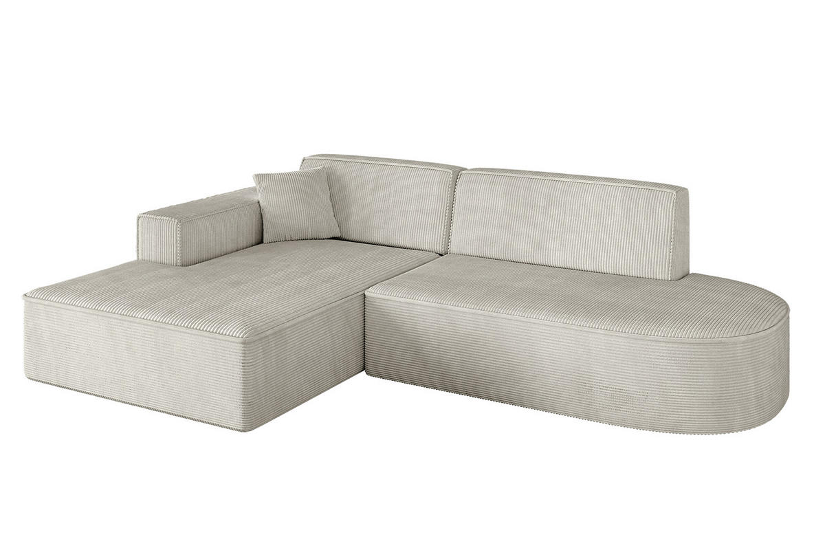 ECKSOFA Ottomane Links IREA-L1-v4 - 234x171x79 cm Hellgrau - Ecru, Holzwerkstoff/Textil (234/171cm) - ALTDECOR