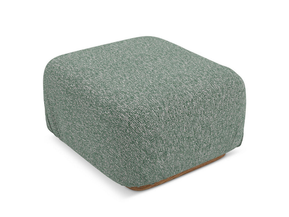 POUF Strukturstoff Stoff Grün - Braun/Hellgrün, Holz/Textil (83/95/41cm) - Makamii
