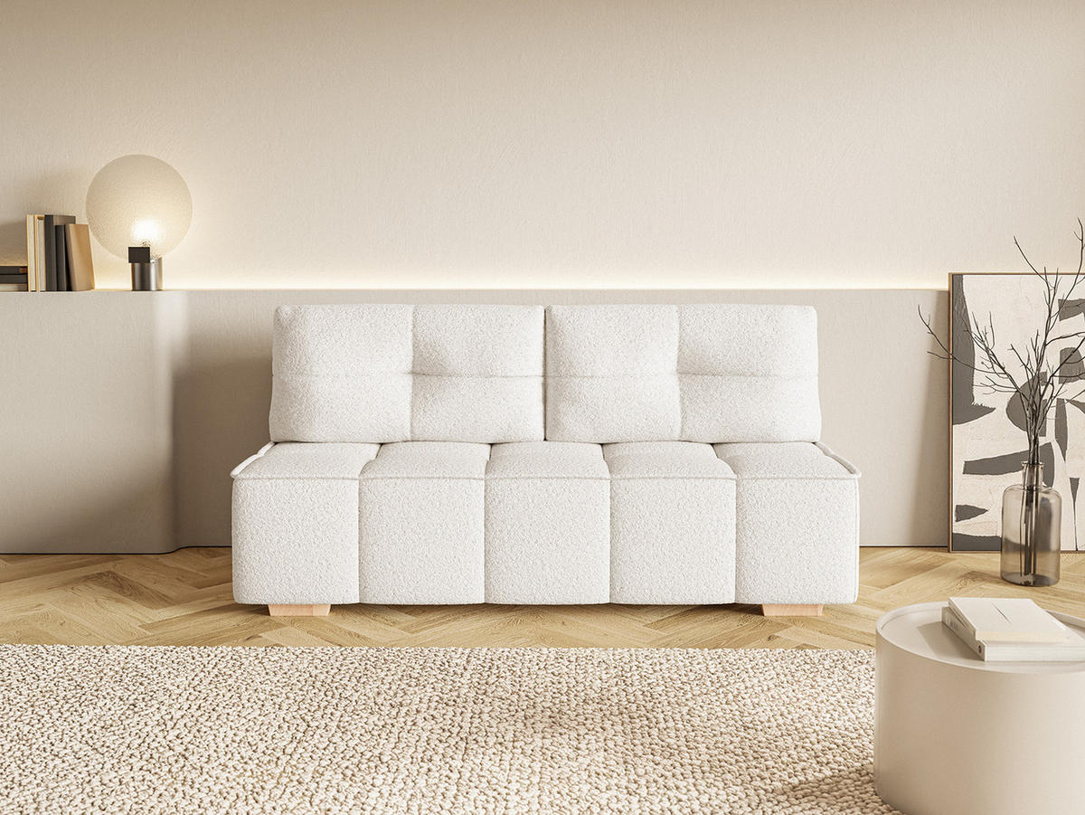 SOFA Miia mit Schlaffunktion, Ecru - Ecru, Textil (196/90/85cm) - Fedve