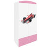 KINDERKLEIDERSCHRANK Formel 1 90/175/52 - Hellrosa, Holzwerkstoff (90/175/52cm) - Kocot Kids