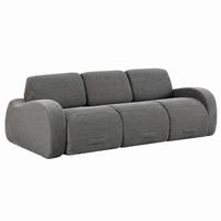 SOFA modular mit Schlaffunktion Cord Grau 3-tlg. - Grau, Kunststoff (115/76/247cm) - Meubliv