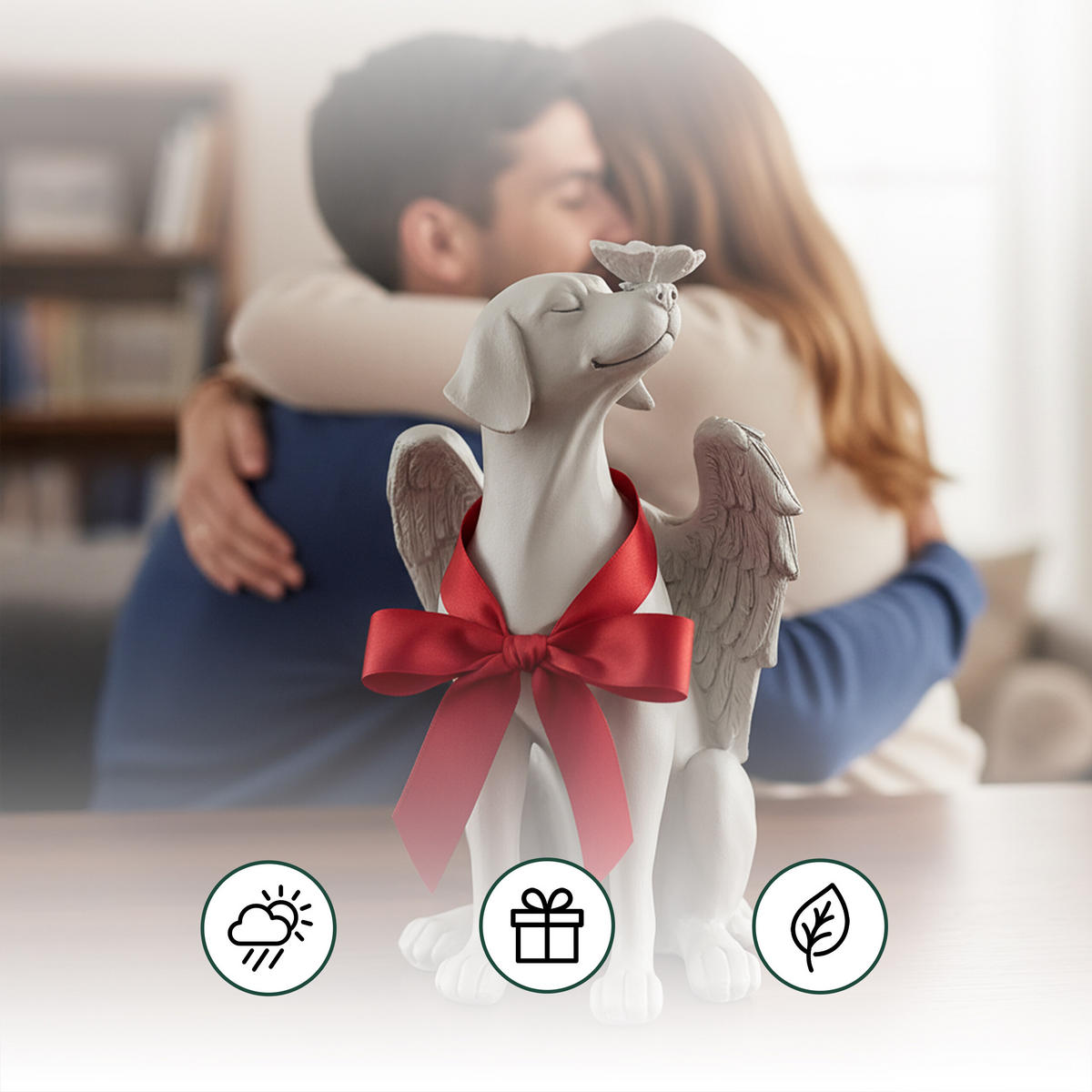 GRABSCHMUCK Hund - Grau, Kunststoff (11/20/11cm) - Relaxdays